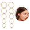 5 Pairs 14k Gold Sterling Silver Nose Rings Hoops Cartilage Small Hoop Earrings Set for Women Girls Tragus Septum Helix Thin Multiple Piercing Jewelry 6mm 7mm 8mm 9mm 10mm