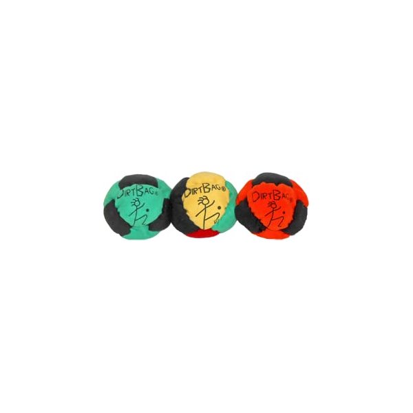 Dirtbag Classic Footbag Hacky Sack 3 Pack, Handmade, Pro-Grade Durability, Original Design, Machine Washable - Red/Blue/Green