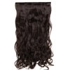 S-noilite Elegant 29"(73cm) Longest Curly Solid Black 3/4 Full Head One Piece 5 Clips Clip in Hair Extensions