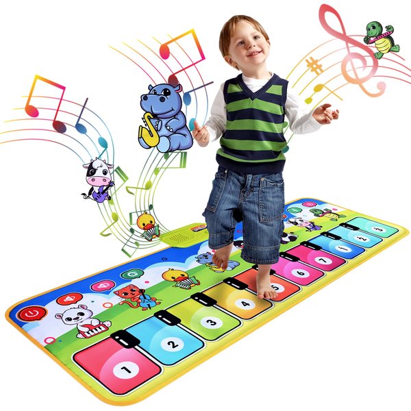 Keefun Piano Mat Toy for Toddlers with 28 Music Sounds, Baby Sensory Educational Dancing Keyboard Mat Electronic Music Touch Playmat Xmas Toddler Toys for 1 2 3 4 5 Year Old Gift