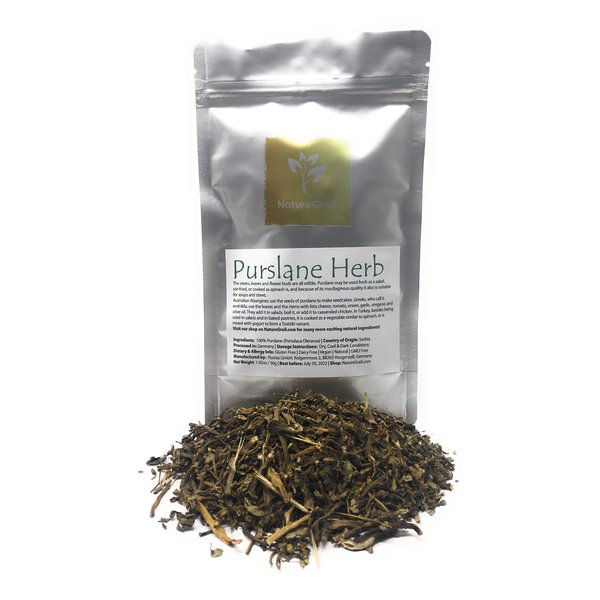 Purslane Herb - Dried And Cut Vegetable Similar To Spinach - Mix It With Yogurt To Make Tzatziki - Ingredients: 100% Purslane (Portulaca Oleracea) - Kosher, Halal, Natural - Net Weight: 1.05oz / 30g