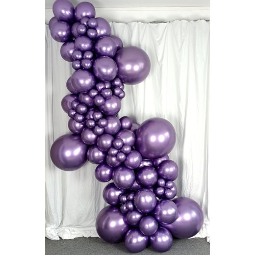 100 Pack Chrome Metallic Purple Balloons Different Sizes 18 12 10 5 Inch KIRIKOU Party Balloons for Birthday Valentines Baby Shower Bridal Wedding Party Decors