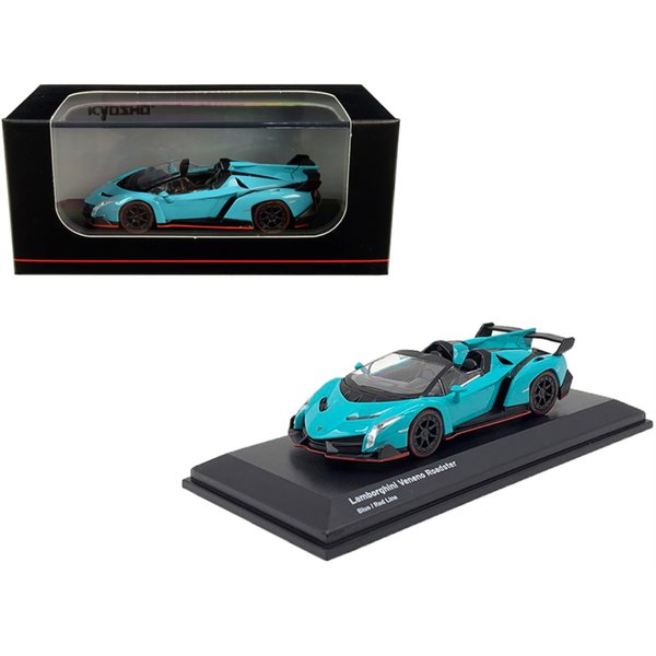 Kyosho Veneno Roadster Light Blue with Red Line 1/64 Diecast Model Car KS07040A4