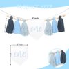 Tassels High Chair Banner For 1st Birthday，First Birthday Party Decorations，Baby Boy 1st Birthday Banner，Cake Smash Backdrop Banner，Rustic Theme 1st Birthday Decorations (Blue)