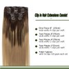 GOO GOO Clip in Hair Extensions Real Human Hair, 14inch 120g 7Pcs, 4/18 Balayage Chocolate Brown Highlighted Dirty Blonde, Remy Human Hair Extensions Clip ins for Women, Natural Human Hair