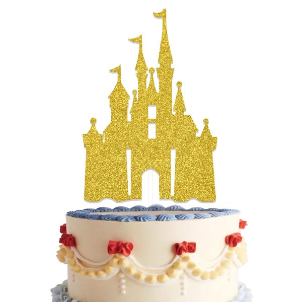 Castle Cake Topper Princess Cake Topper Castle Theme Birthday Party Decoration Princess Party Supplies Princess Happy Birthday Cake Decoration for Girls Princess Baby Shower Supplies