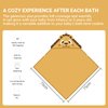 MICHLEY Bamboo Viscose Baby Hooded Bath Towel for Boys and Girls, 29.5 x 29.5 Inch Ultra-Soft and Quick-Drying Infant Bathrobe (Lion)