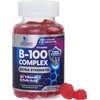 Super B Complex Gummies with Vitamin C & Folic Acid, Extra Strength Vitamin B Gummy Supplement with Niacin, B6, Folic Acid, B12, Biotin, Nature's Energy Immune Support Supplements - 60 Gummies