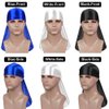 3PCS Silky Durags with Double Sided Brush for Men Wave, Satin Doo Rags for 360, 540, 720 Waves, Award 1 Wave Cap, Ideal Gifts for Christmas (blue+white+black)