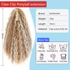 Highlight 18" Ponytail Extension, Claw Clip in Ponytail hair Extensions for Women Long Curly Clip on Hair Ponytail Extension Synthetic Natural Drawstring fake Ponytail StrawberryBlonde & Bleach Blond)