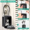 ORIA Key Lock Box, 4 Digit Combination Lock Box, Key Safe Box with Removable Chain for Indoor Outdoor Use, Black