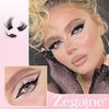 Zegaine Lash Clusters Kit Fluffy Eyelash Extension Cat Eye Lashes Natural Look Left & Right DIY Lash Extension Kit Wispy Fox Eye Eyelash Cluster Kit with Lash Glue, Tweezers, Brushes 132pcs 11 Pairs