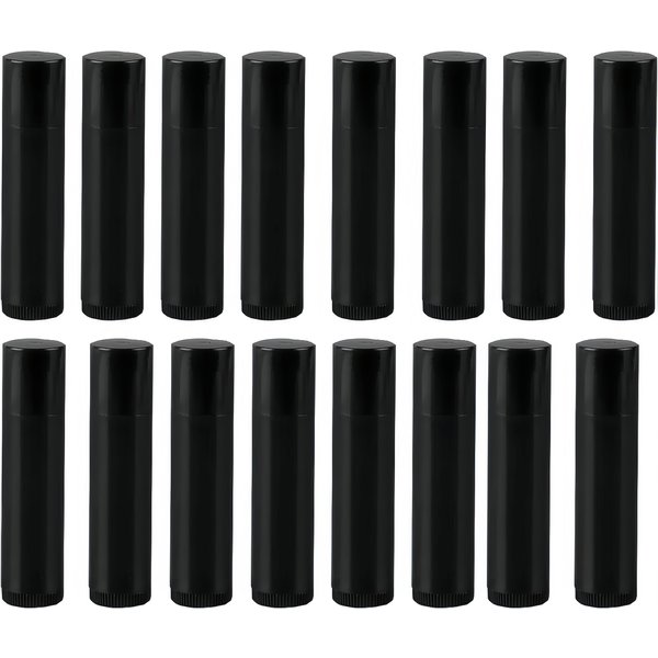 BesYouSel 50Pcs 5ml/5g Empty Plastic Lipstick Tubes, Lip Balm Containers Rotating Type Plastic Refill Lip Balm Tube with Cap,Black