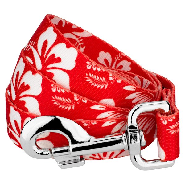 Country Brook Petz - 1/2 Inch Red Hawaiian Dog Leash - 6 Foot