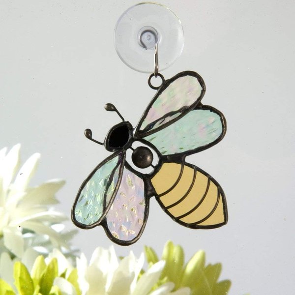J Devlin Stained Glass Bee Window Suncatcher Ornament - ORN 175