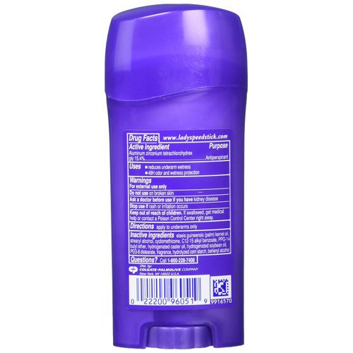 Lady Speed Stick Invisible Dry Antiperspirant & Deodorant, Powder Fresh, 2.3 oz, Purple
