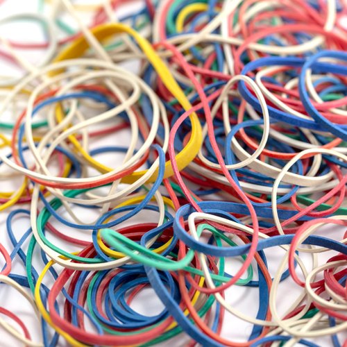 Officemate Assorted Size and Color Rubber Bands, 4 oz (82025), 0.05 x 5.75 x 1.75 inches, Assorted
