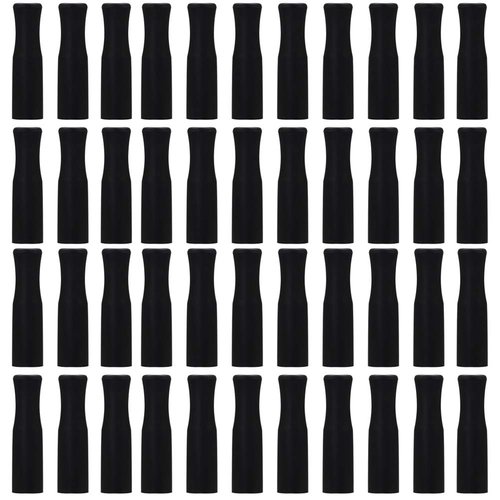 44Pcs Reusable Straws Tips, Silicone Straw Tips, Black Food Grade Straws Tips Covers Only Fit for 1/4 Inch Wide(6MM Out diameter) Stainless Steel Straws by Accmor