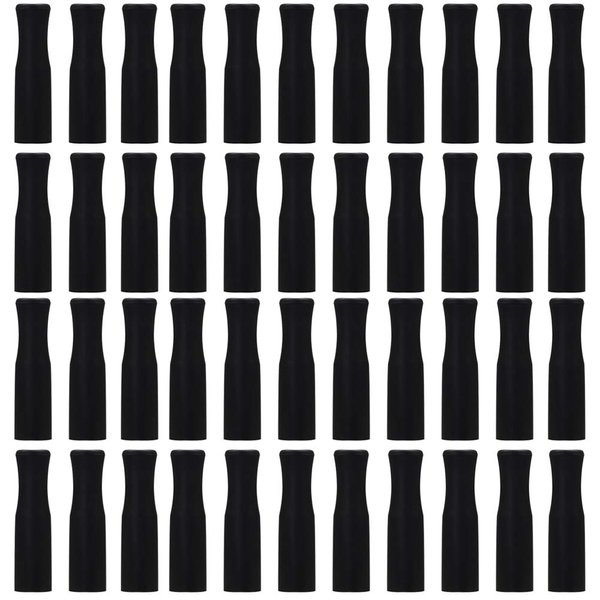 44Pcs Reusable Straws Tips, Silicone Straw Tips, Black Food Grade Straws Tips Covers Only Fit for 1/4 Inch Wide(6MM Out diameter) Stainless Steel Straws by Accmor