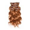 viviaBella Clip in Body Wave Human Hair Extensions 20 Inches Copper Red Color Virgin Hair Double Weft 7Pcs/lot 120g/set 16 Clips for Girls Beauty (120g 20", Copper Red)