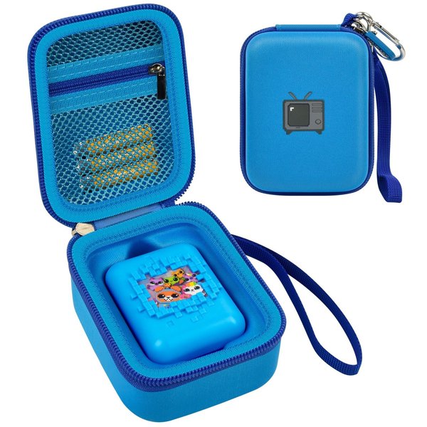 Case for Bitzee Interactive Toy Digital Pet and Case, Hard Carrying Holder for Virtual Electronic Pets React to Touch, Protective Container for AA Batteries and Other Accessories (Box Only)-Blue