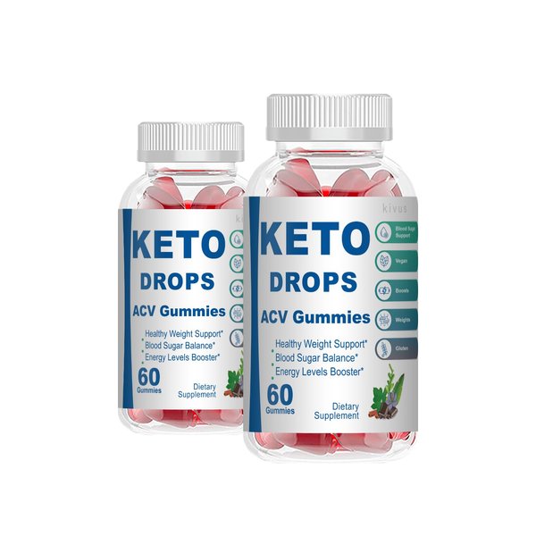 kivus Keto Drops Gummies - KetoDrops Apple Cider Vinegar Formula Gummies (2 Pack, 120 Gummies)