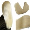 Tape in Hair Extensions Remy Human Hair Platinum Blonde Real Hair 16 inch 20pcs/30grams Seamless Skin Weft Silk Straight Double Sided Tape in Remy Hair (16 inches, 60)
