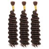 Human Braiding Hair 1 Bundle 18 Inch Deep Wave Bulk Human Hair for Braiding No Weft Brazilian Virgin Cury Human Hair Extensions for Boho Braids Wet and Wavy Human Hair Braiding Hair