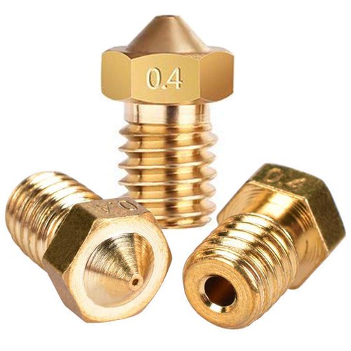 E3D Nozzles, ExcelFu M6 0.4mm Brass Nozzle Extruder Print Head for 1.75mm Filament E3D V5-V6 3D Printer, Pack of 20