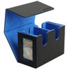 SANZIE Card Deck Box for MTG Commander Deck Box with 2 Toploaders 35PT fits 260+ Single Sleeved Trading Cards TCG Deck Box for Magic Game Cards (Black&Blue)