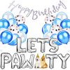 Legendog Dog Birthday Party Supplies Dog Paw Print Balloons Cat Birthday Hat Happy Birthday Banner Foil Balloons Lets Pawty Letters Balloons Decorations