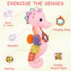 Fuzqq Baby Girl Toys 0-6 Months,Infant Musical Stuffed Animals Soft Toy with Bright Colors,Crinkle Sound Paper, Multi-Textures & Rattles,Baby Newborn Toys for 0 3 6 9 12 Months Boy/Girls(Pink)