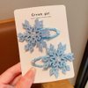 8PCS Princess Snowflake Hair Clips Blue White Christmas Hair Accessories for Women Xmas Sparkly Rhinestone Hair Barrettes Snowflake Hairpins Holiday Festive Party Gifts Decorations