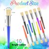 Paint Brushes for Kids, 10 Pcs Big Washable Chubby Toddler Paint Brushes, Easy to Clean & Grip Round and Flat Preschool Paint Brushes with No Shed Bristle for Acrylic Paint, Washable Paint