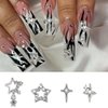 32Pcs Star Nail Charms 3D Silver Nail Charms Rhinestones for Acrylic Nails Designs Star Nail Gems Starlight Nail Jewels Shiny Crystal Nail Art Supplies for Women Girls DIY Manicure Charms Accessories