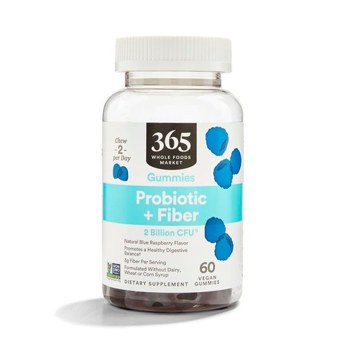 365 by Whole Foods Market, Gummies Probiotic Fiber 2 Bill Blue Raspberry, 60 Count