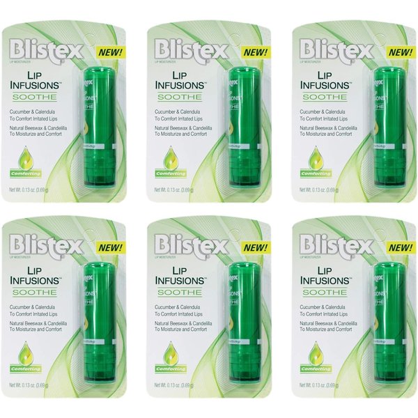 Blistex Lip Infusions Soothe Lip Moisturizer 0.13 Ounce (6 Pack)