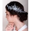 Chargances Bridal Crystal Hair Comb Wedding Blue Beaded Gemstone Hair Side Comb Fashion Flower Headband Headpieces Wedding Prom Flower Girl Hair Accessories for Women and Girls (Gold)