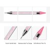 Tovip 2PCS Dual-Ended Nail Rhinestone Picker Wax Tip Pencil Pick Up Applicator Dual Tips Dotting Pen Beads Gems Crystals Studs Picker with Acrylic Handle Manicure Nail Art Tool