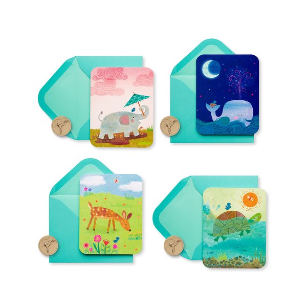 Papyrus Blank Cards with Envelopes, Moon Sun Rain (20-Count)