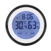 LAFEINA Digital Thermometer Hygrometer Clock, Temperature Humidity Monitor Alarm Clock Touch Screen with Backlight Magnetic Back for Home Office Baby Room (Black)