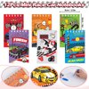SNLN Race Car Party Favors Birthday Supplies Invisible Ink Pen Spiral Notepad Mini Race Car Silicone Bracelet Keychain Goodie Bag Stuffer Kids Boys Two Fast Racing Racecar Party Supplies Decorations
