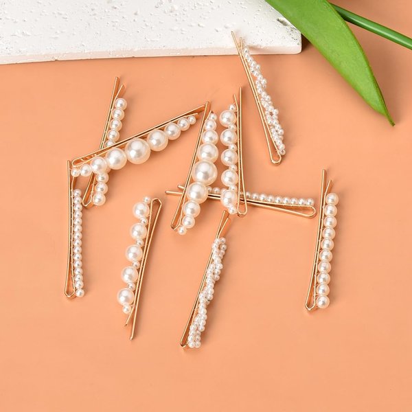 Pearl Hair Pins Gold Hairpins Pearl Clips for Hair Decorative Hair Styling Clips Metal French Hair Barrettes for Women Bridal Wedding Prom Pearl Hair Accessories 10 PCS