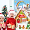 Gingerbread House Door Cover Christmas Front Door Banner Backdrop Xmas Gingerbread Man Theme Hanging Door Decorations for Winter Holiday Shower Birthday Party Supplies, 71 x 35 Inches