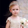 Hotalisona Flower Girl Headpiece Wedding Hair Accessories Wedding Headpiece for Bride Flower Girl Headband First Communion Headpiece for Girls Rhinestone Pearl Flower Headband Princess Accessories