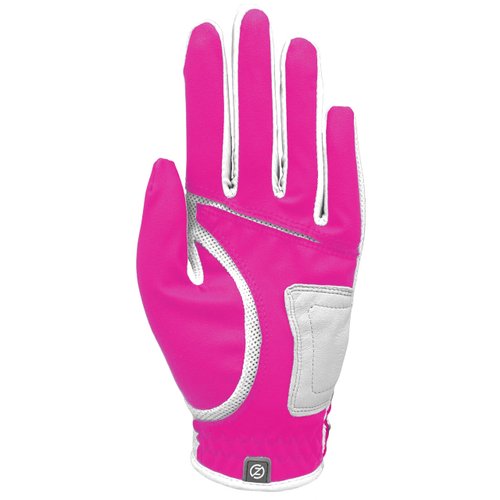 Zero Friction Women's Compression-Fit Synthetic Golf Gloves, Universal Fit, Pink