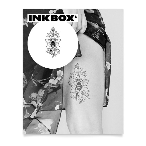 Inkbox Temporary Tattoos, Semi-Permanent Tattoo, One Premium Easy Long Lasting, Water-Resistant Temp Tattoo with For Now Ink - Lasts 1-2 Weeks, Buds and Honey, 6 x 3 in