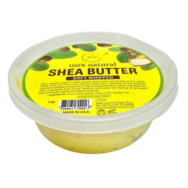 Glam Natural 100% Natural Shea Butter Soft Whipped 7 Oz (Pack of 2)