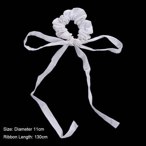 Leadigol 4 Pcs Ribbon Bow Hair Ties, Hair Scrunchies with Bow Women Bowknot Ponytail Holder Ribbons Tassel Hair Ropes Satin Ribbons Hair Ties for Women