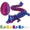 3D Printed Dragon Egg with Dragon Inside,12 Inch 3D Printed Dragon Egg Fidget Toy，Home Office Decor Executive Desk Toys for Autism/ADHD (Laser Purple)